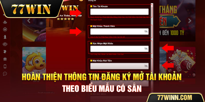 Thông tin đăng ký 77win